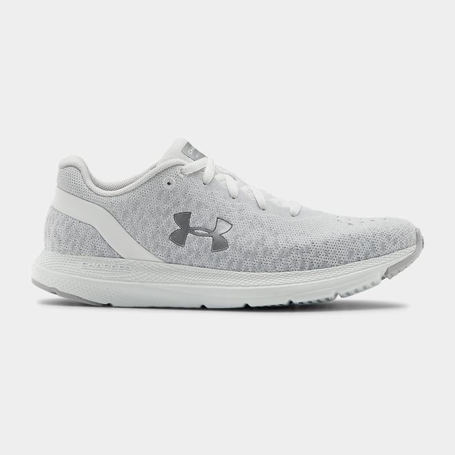 Under Armour Charged Impulse Knit - Damske Bezecke Topanky - Biele/Metal Strieborne